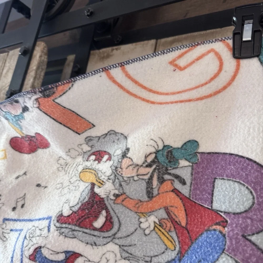 Vintage 80's Disney Chatham ABC Alphabet Blanket Mickey Donald Duck Goofy Minnie